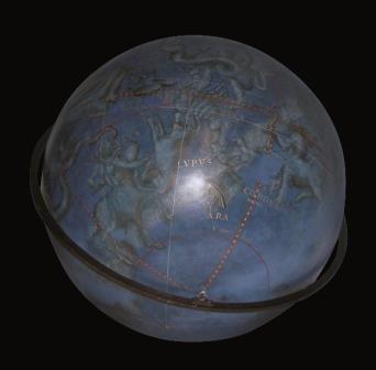 Globo celeste - 1575 circa. Legno preparato a gesso, manoscritto